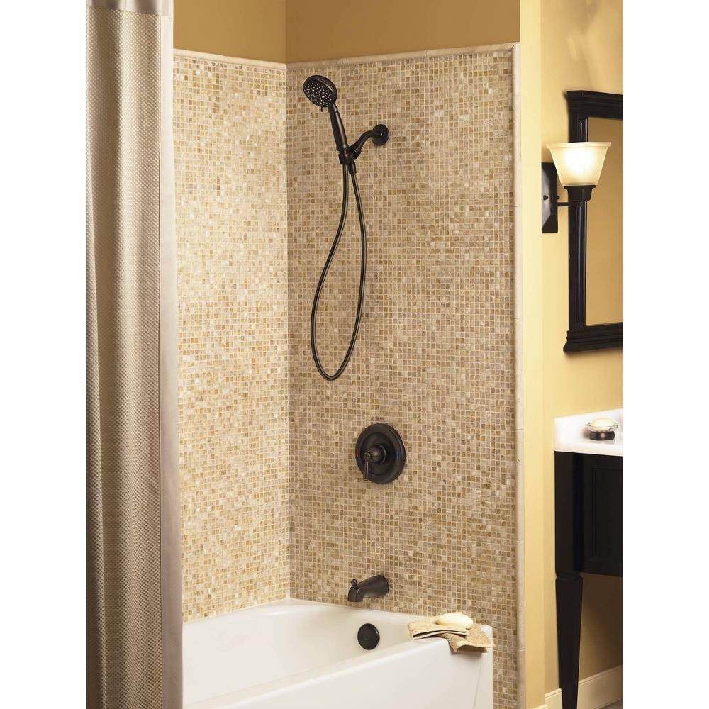 MOEN Banbury 5-Spray 4 in. Single Wall Mount Handheld Adjustable Shower Head in Mediterranean Bronze - Image 5