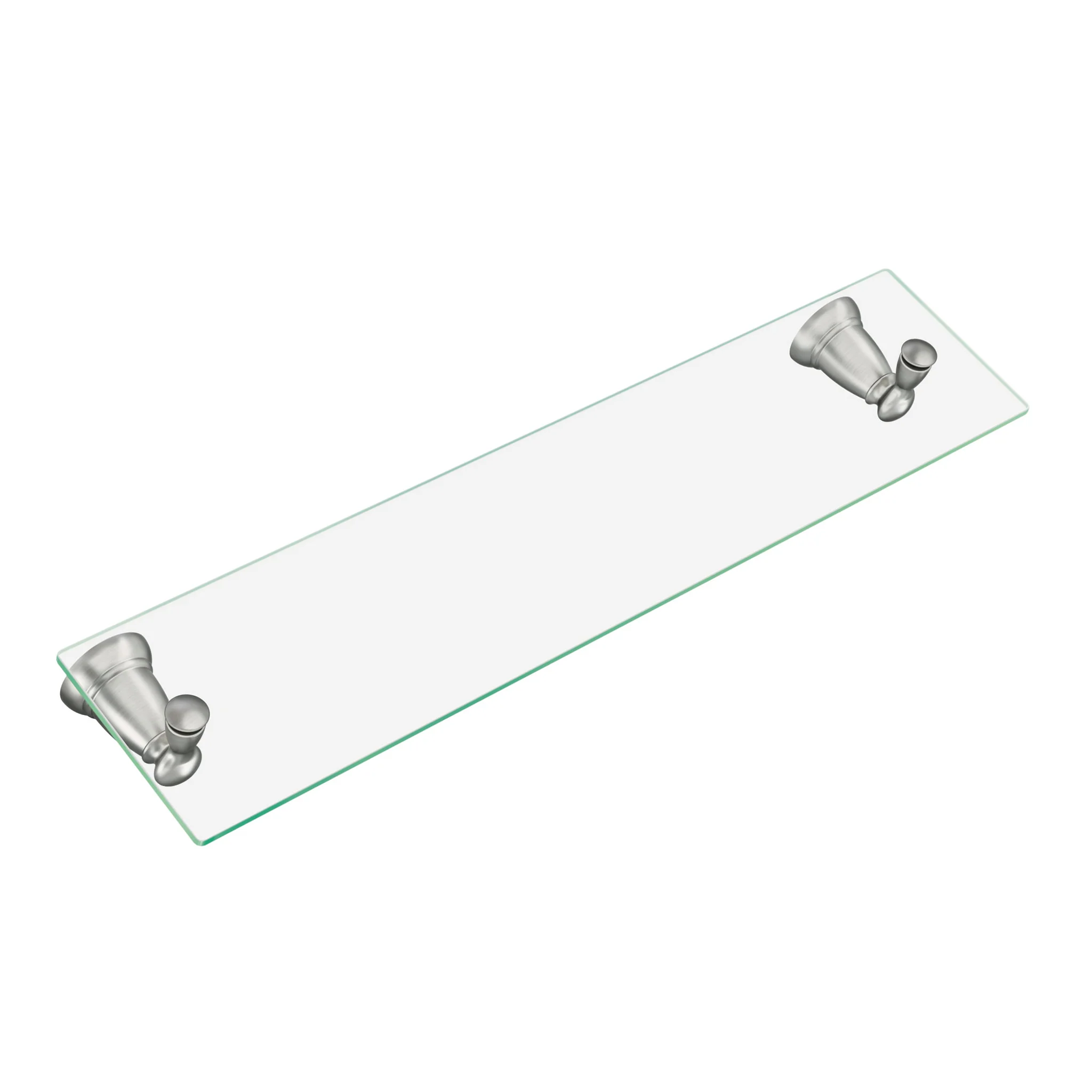 Moen Banbury Wall-Mount Clear Glass Vanity Shelf, Brushed Nickel, 22-3/4 in W x 5-4/25 in L x 3 in H - Image 4