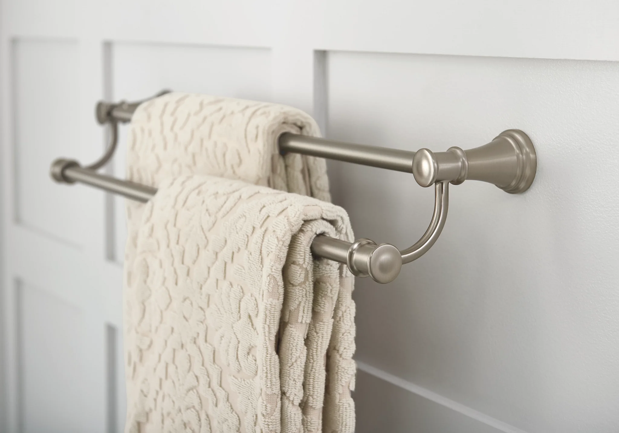 Moen Belfield 24-in Polished Nickel Wall Mount Double Towel Bar