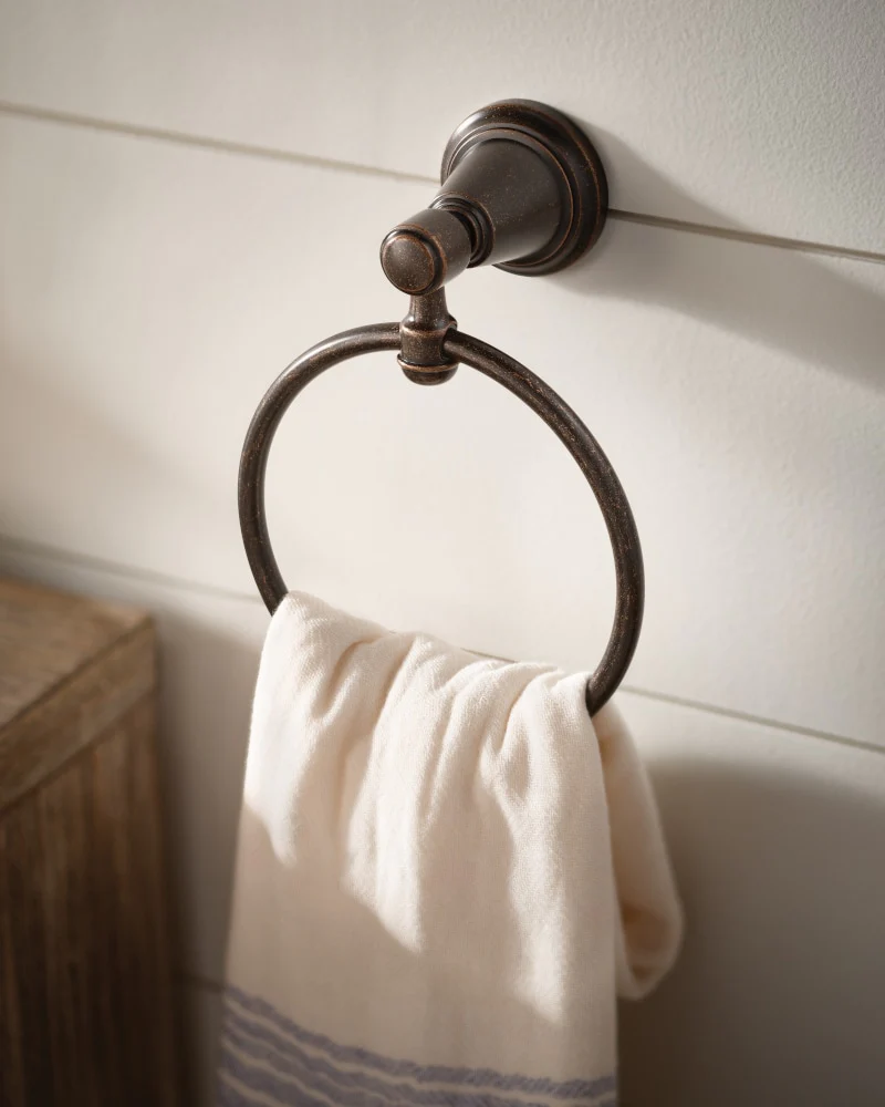 Moen Bradshaw Oil-Rubbed Bronze Wall Mount Towel Ring - Image 3