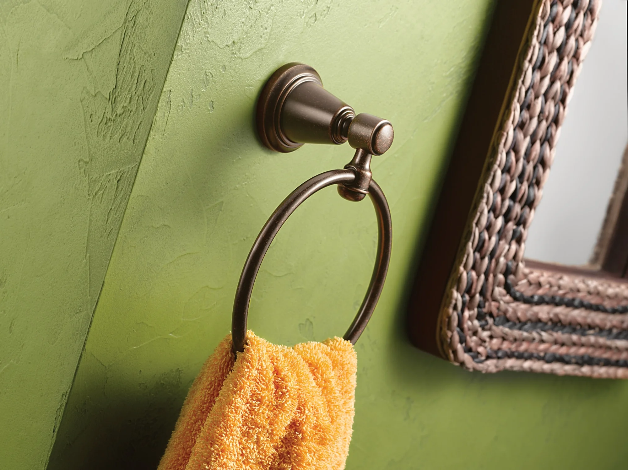 Moen Bradshaw Oil-Rubbed Bronze Wall Mount Towel Ring - Image 4