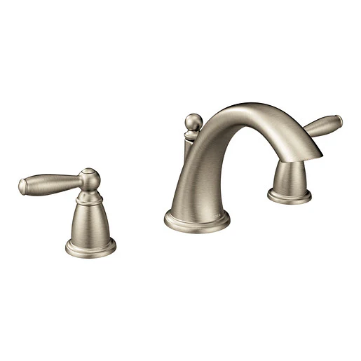 Moen Brantford 2-Handle Deck-Mount Roman Tub Faucet Trim Kit with Valve in Brushed Nickel