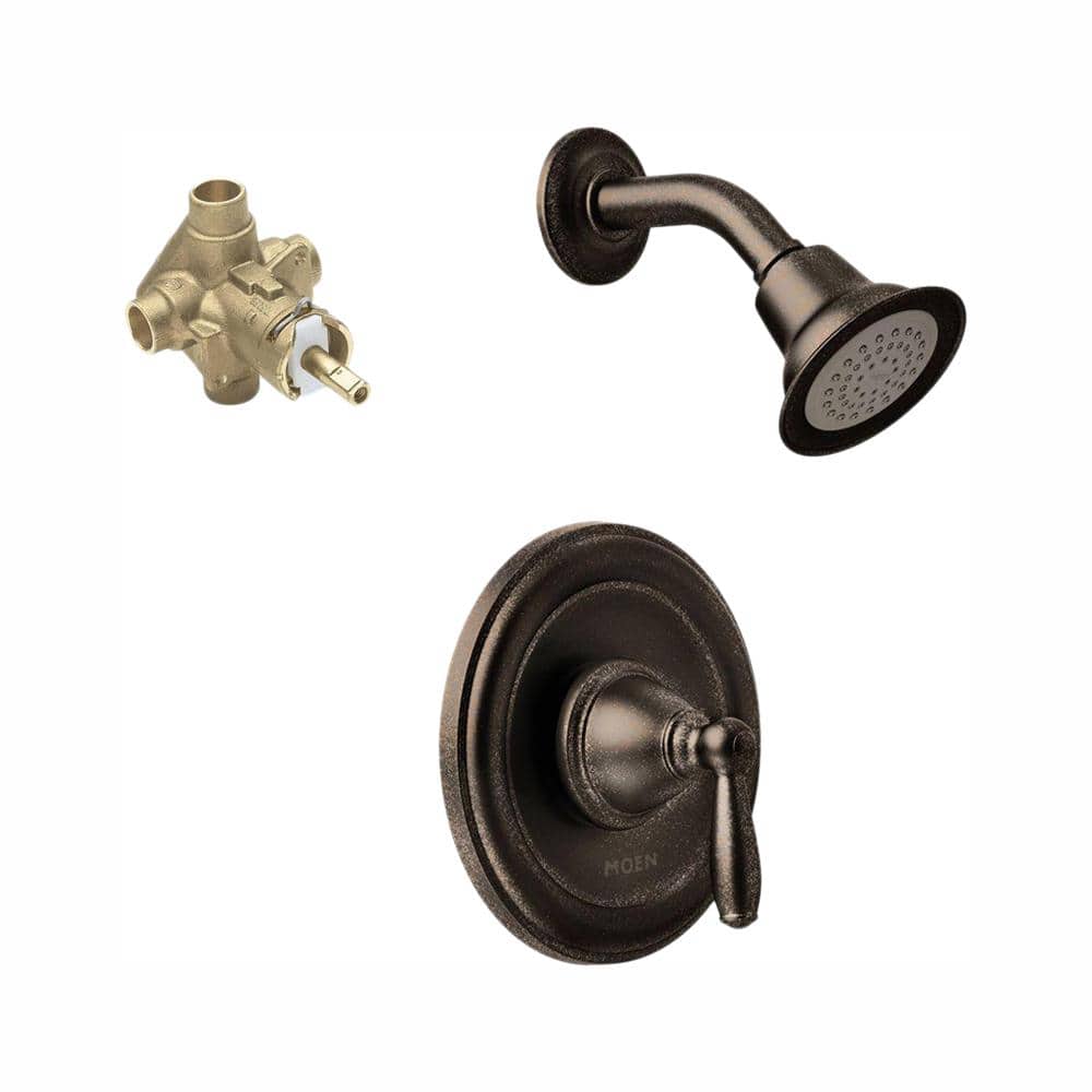 Moen Brantford Single-Handle 1-Spray Posi-Temp Shower Faucet Trim Kit with Valve, Oil Rubbed Bronze (Valve Included)