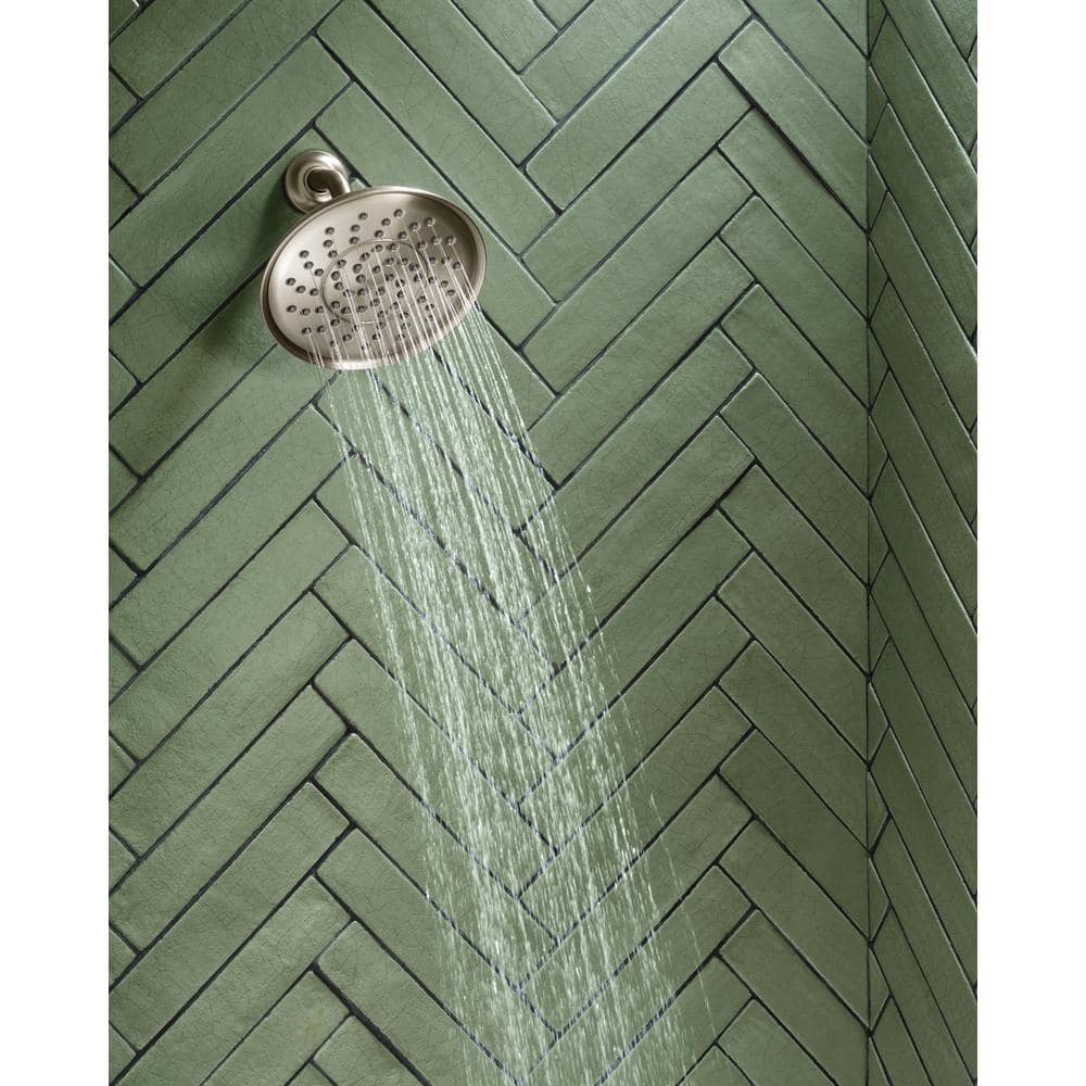 Moen Brecklyn 1‑Spray 9 in. Single Wall‑Mount Fixed Rain Shower Head in Spot Resist Brushed Nickel (SRN) - Image 2