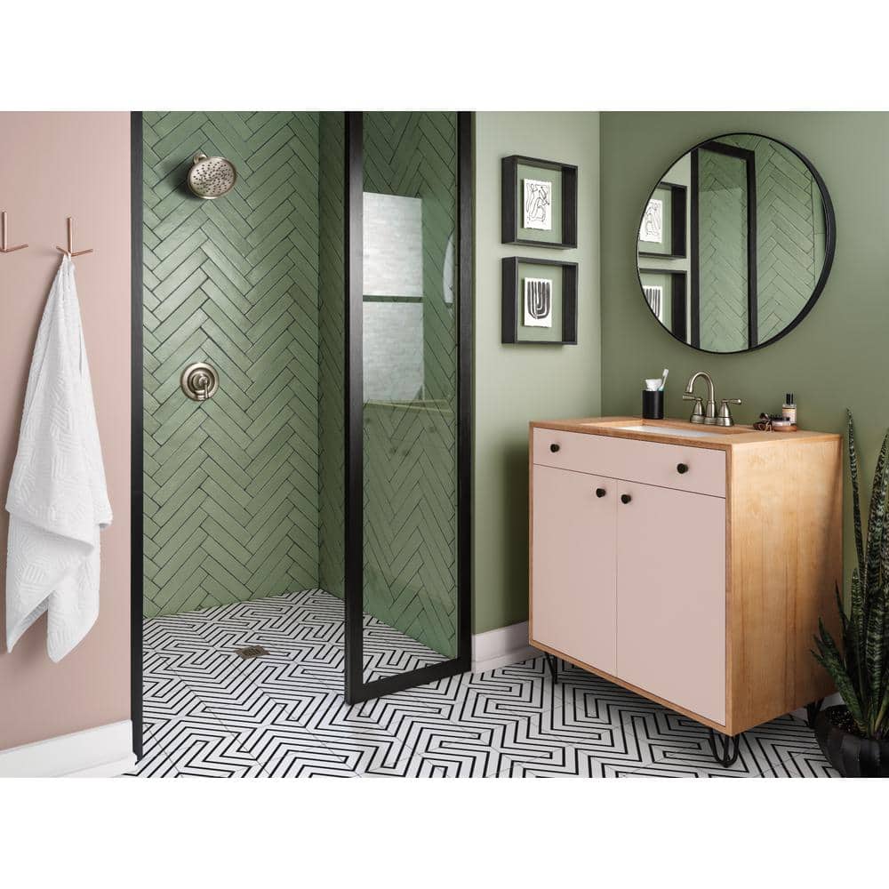 Moen Brecklyn 1‑Spray 9 in. Single Wall‑Mount Fixed Rain Shower Head in Spot Resist Brushed Nickel (SRN) - Image 4