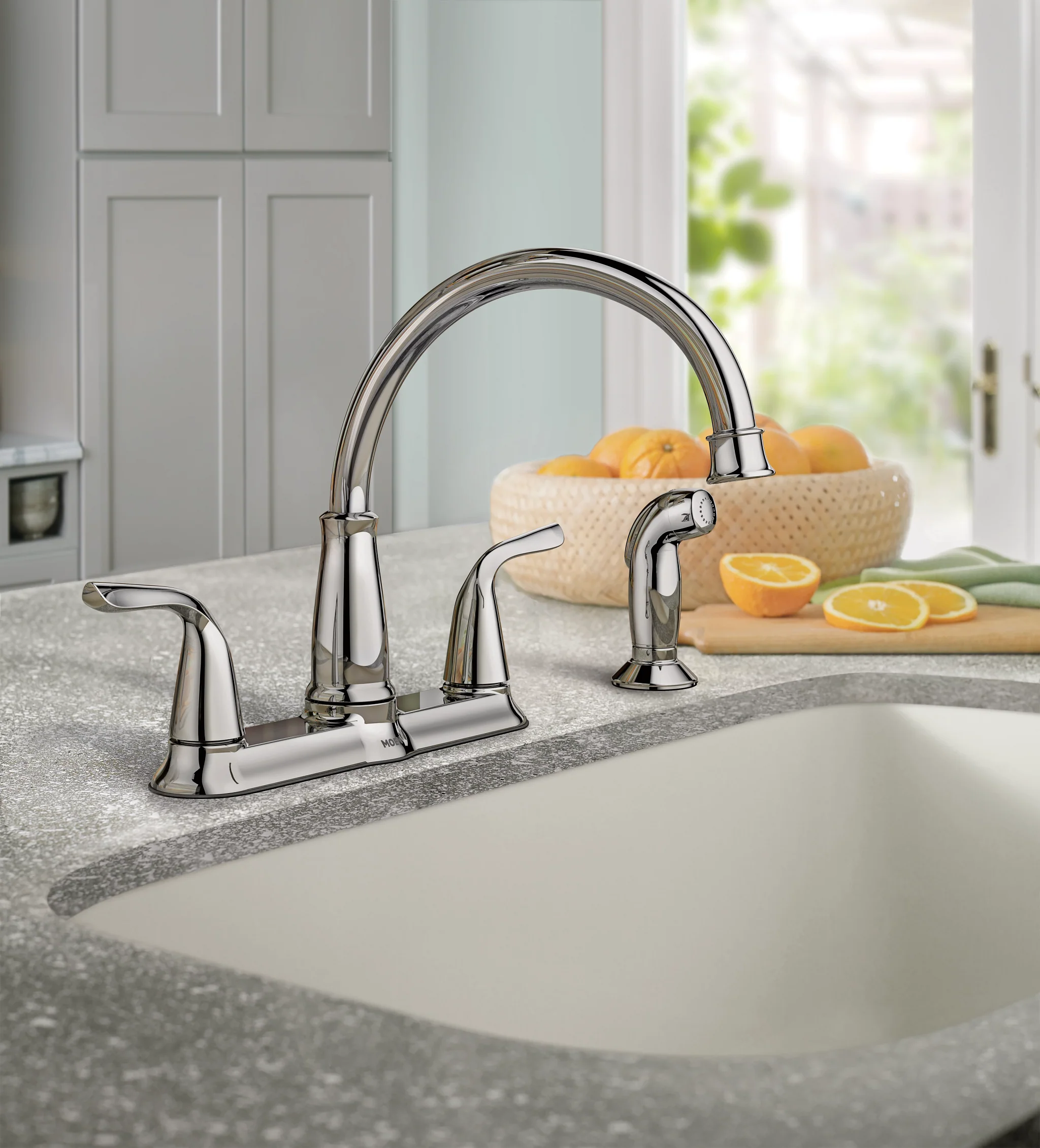Moen Brecklyn 2-Handle Kitchen Faucet with Side Sprayer, Spot Resist Stainless - Image 5