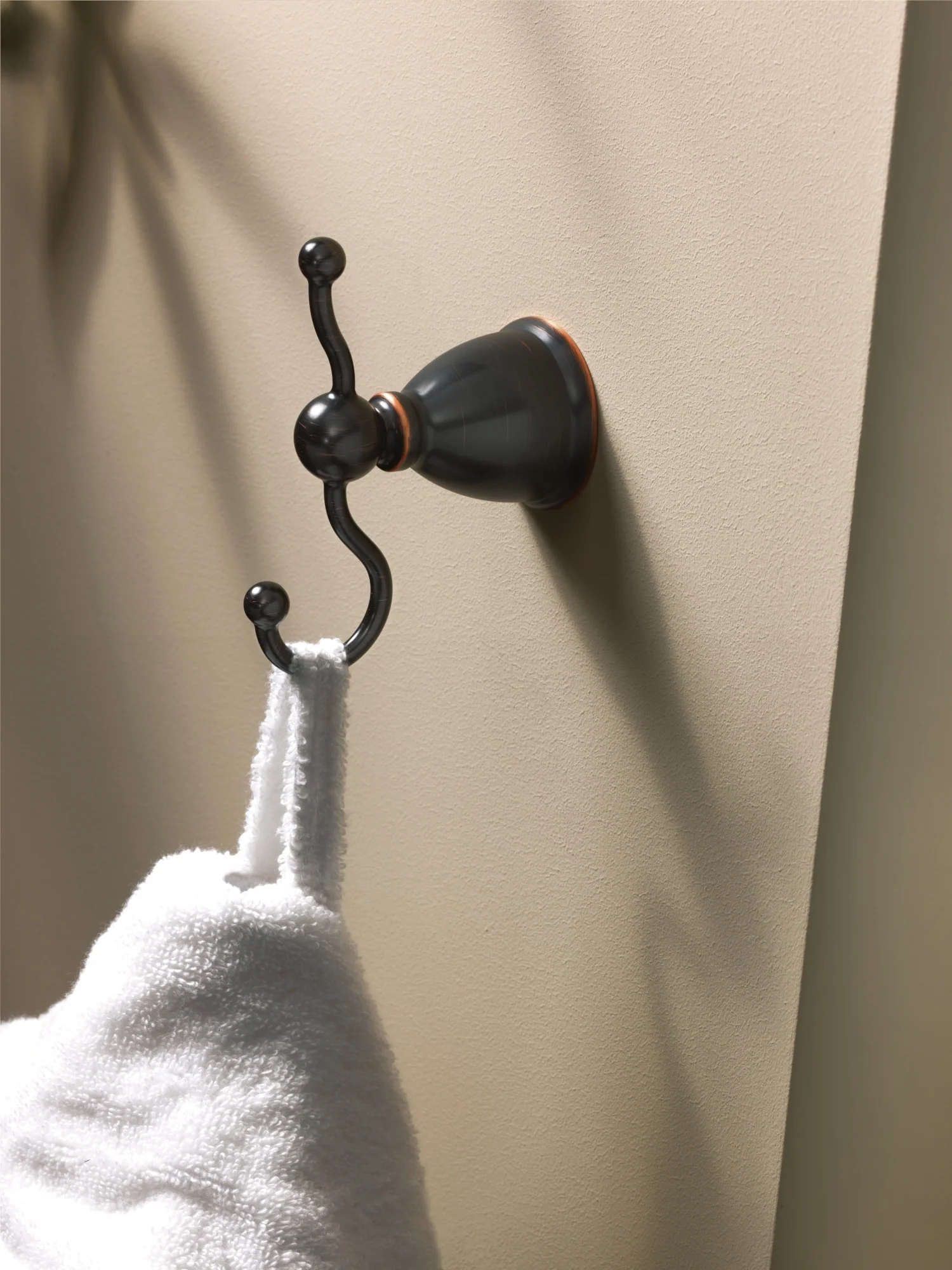 Moen Caldwell Double Hook Mediterranean Bronze Towel Hook, Wall-Mount - Image 2