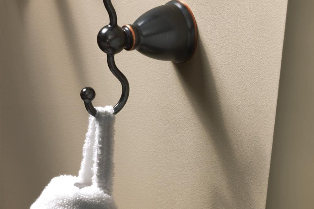 Moen Caldwell Double Hook Mediterranean Bronze Towel Hook, Wall-Mount - Image 3