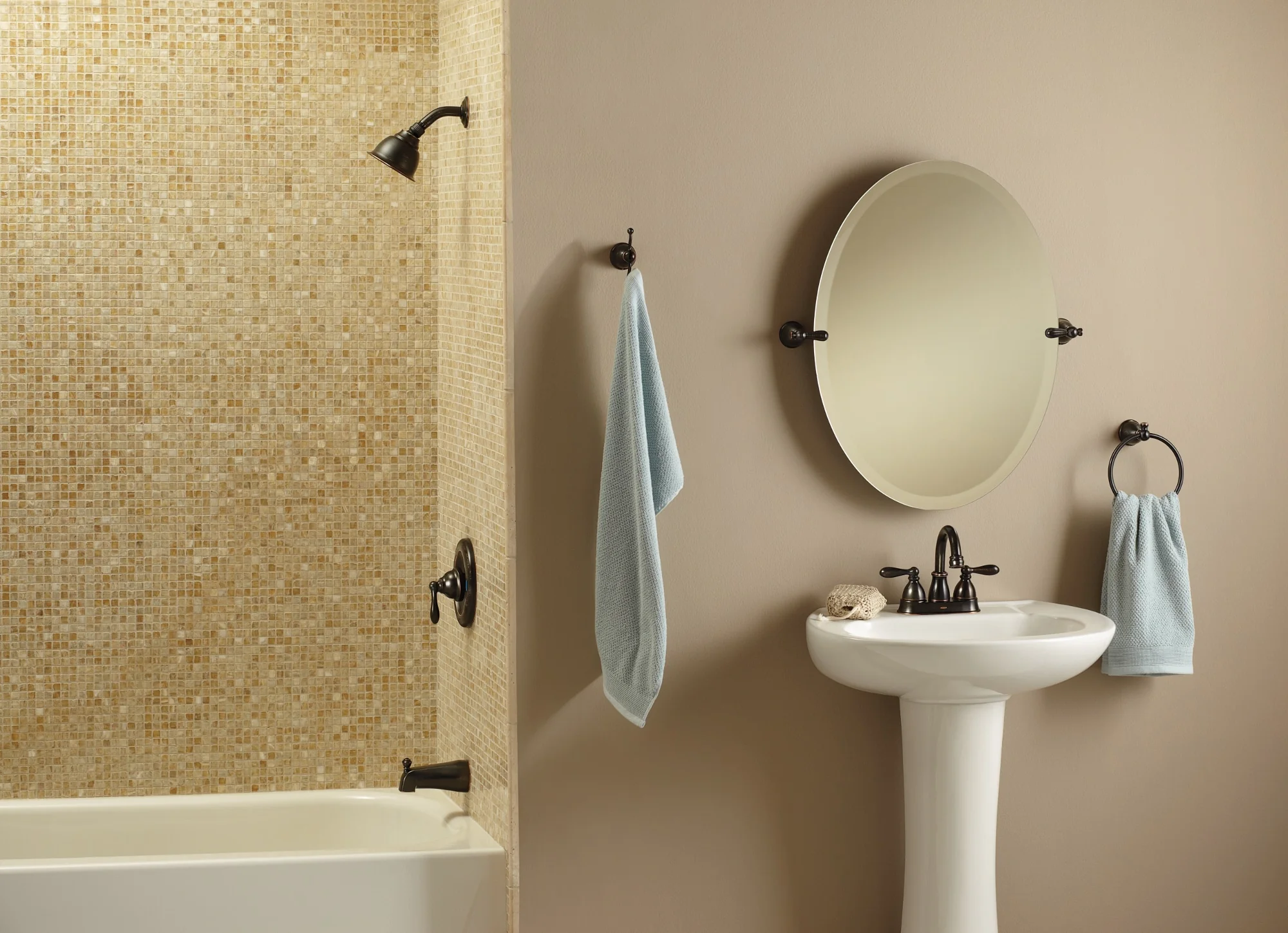 Moen Caldwell Double Hook Mediterranean Bronze Towel Hook, Wall-Mount - Image 6