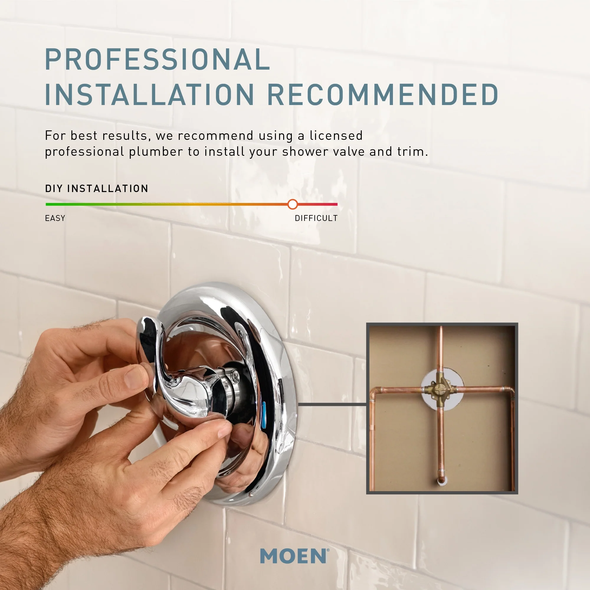 Moen Caldwell Mediterranean Bronze 1-Handle Bathtub and Shower Faucet with Valve - Image 6
