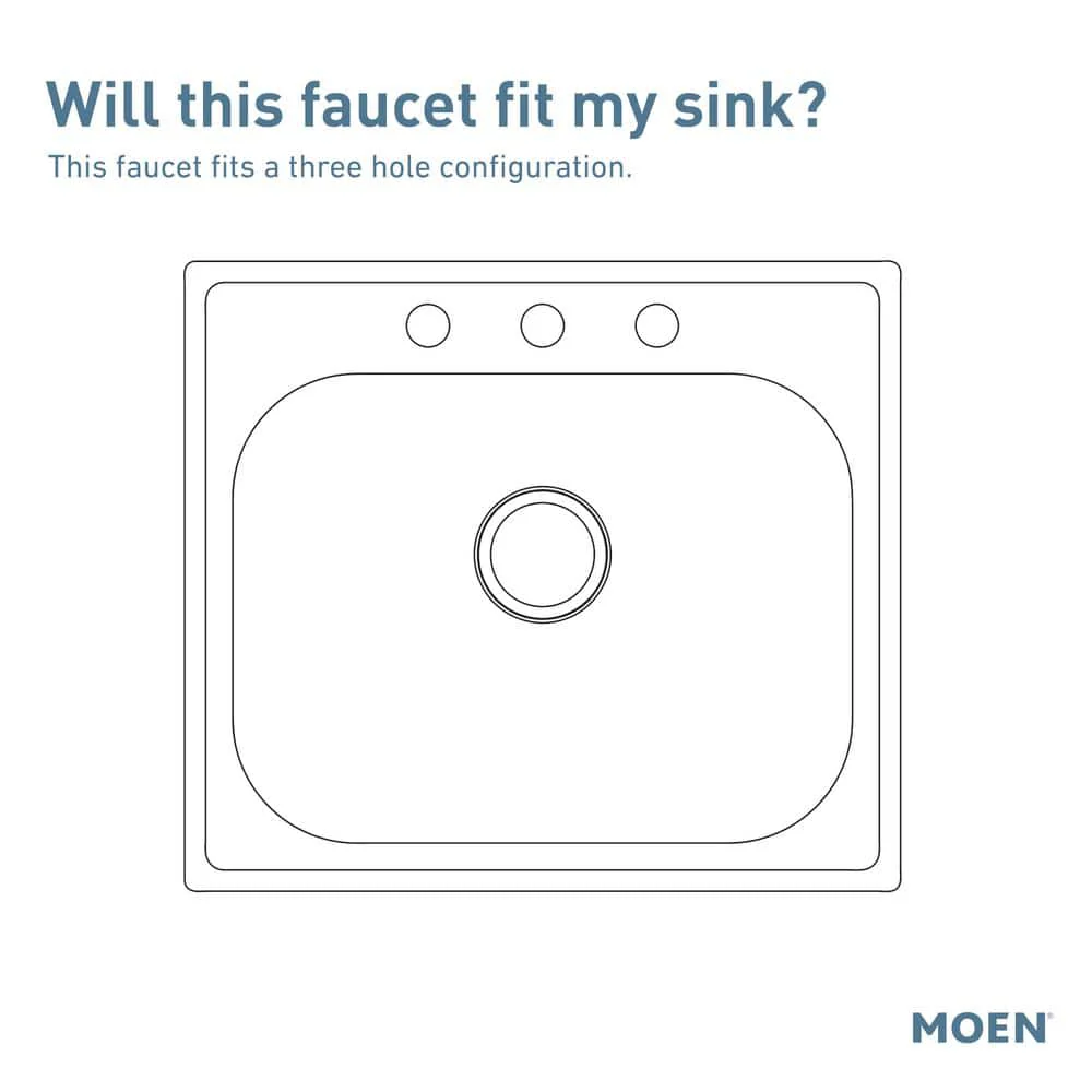 Moen Chateau Low-Arc Single-Handle Standard Kitchen Faucet in Chrome - Image 2