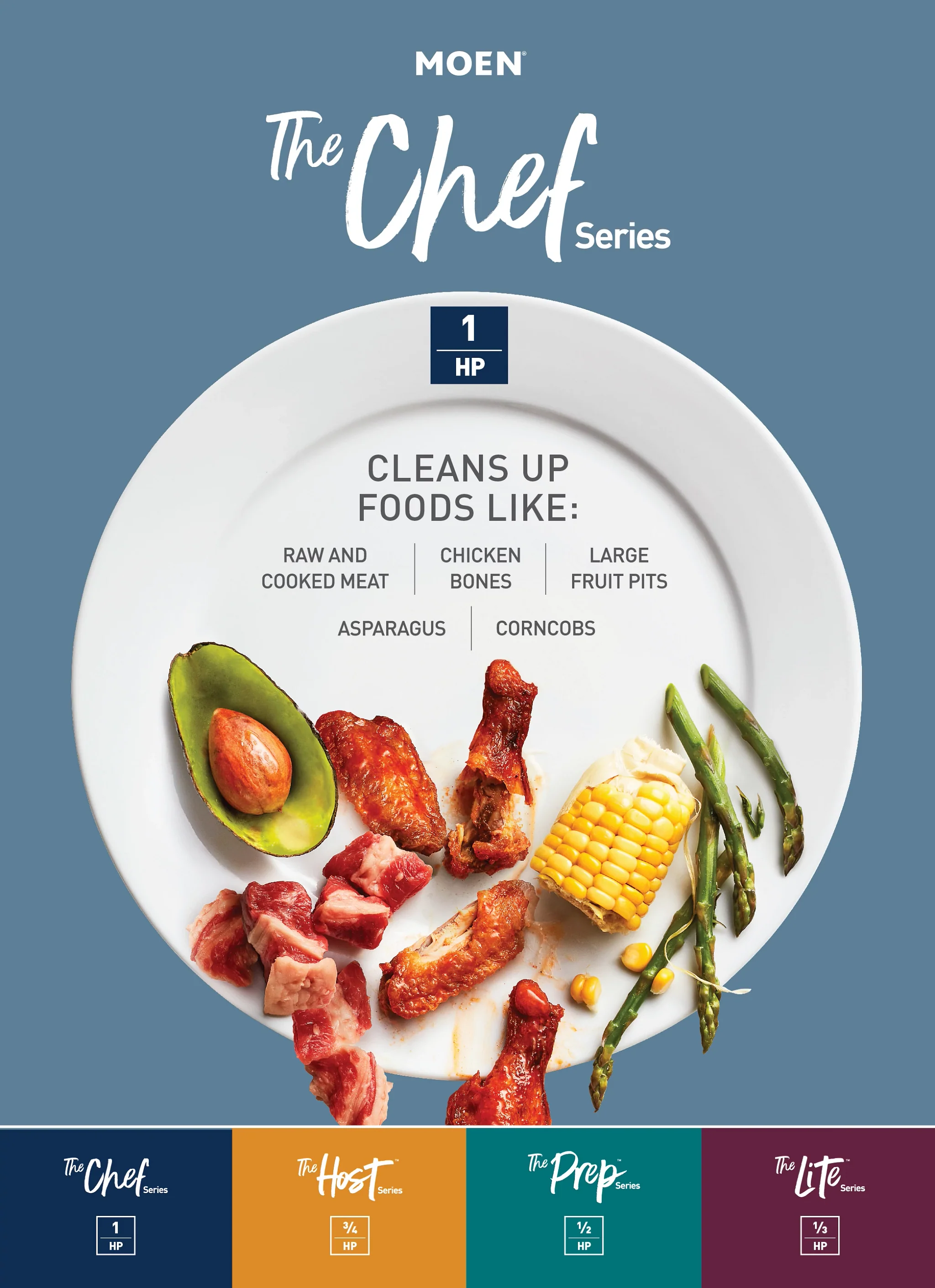 MOEN Chef Series 1 HP Continuous Feed Garbage Disposal with Sound Reduction and Universal Mount - Image 3