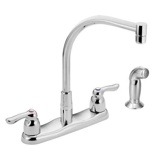 Moen Commercial 2-Handle Side Sprayer Kitchen Faucet in Chrome, Model 8792