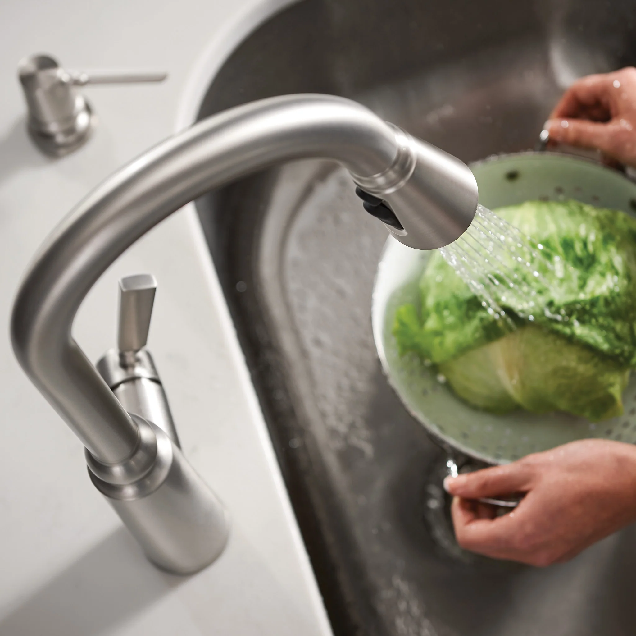 Moen Coretta Single-Handle Pull-Down Sprayer Kitchen Faucet with Reflex and Power Boost, Spot Resist Stainless - Image 5