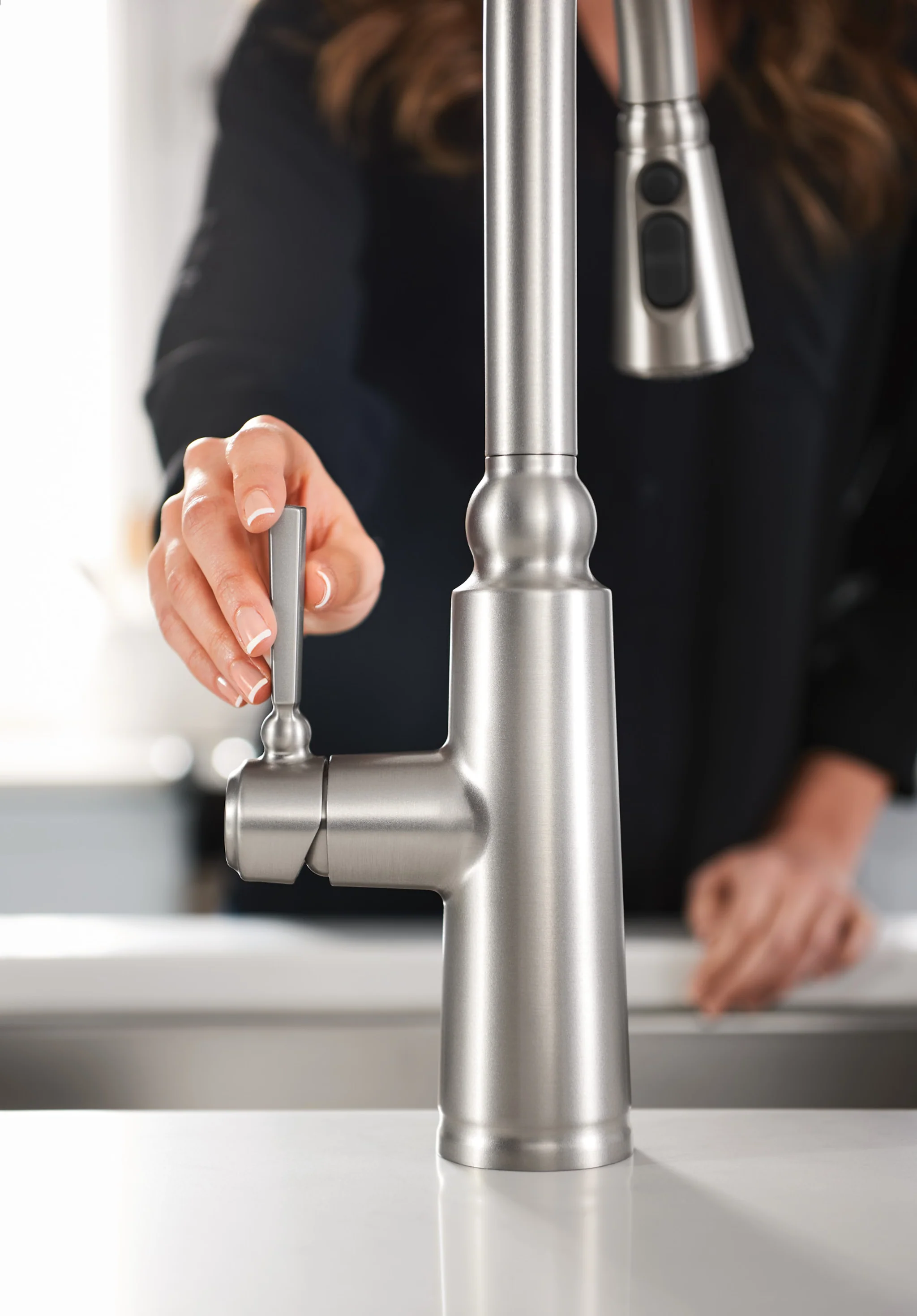 Moen Coretta Single-Handle Pull-Down Sprayer Kitchen Faucet with Reflex and Power Boost, Spot Resist Stainless - Image 8