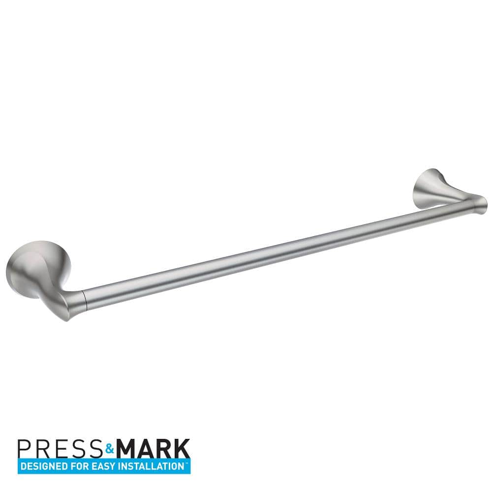 Moen Darcy 4-Piece Press & Mark Bath Hardware Set with 24 in. Towel Bar, Towel Ring, Pivoting Paper Holder and Robe Hook in Brushed Nickel - Image 3