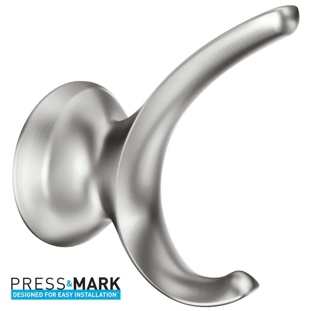 Moen Darcy 4-Piece Press & Mark Bath Hardware Set with 24 in. Towel Bar, Towel Ring, Pivoting Paper Holder and Robe Hook in Brushed Nickel - Image 6