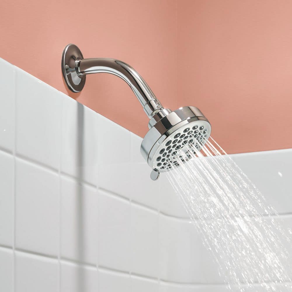 MOEN Eos 3-Spray 3.8 in. Single Wall Mount Fixed Shower Head in Chrome (1.75 GPM) - Image 2