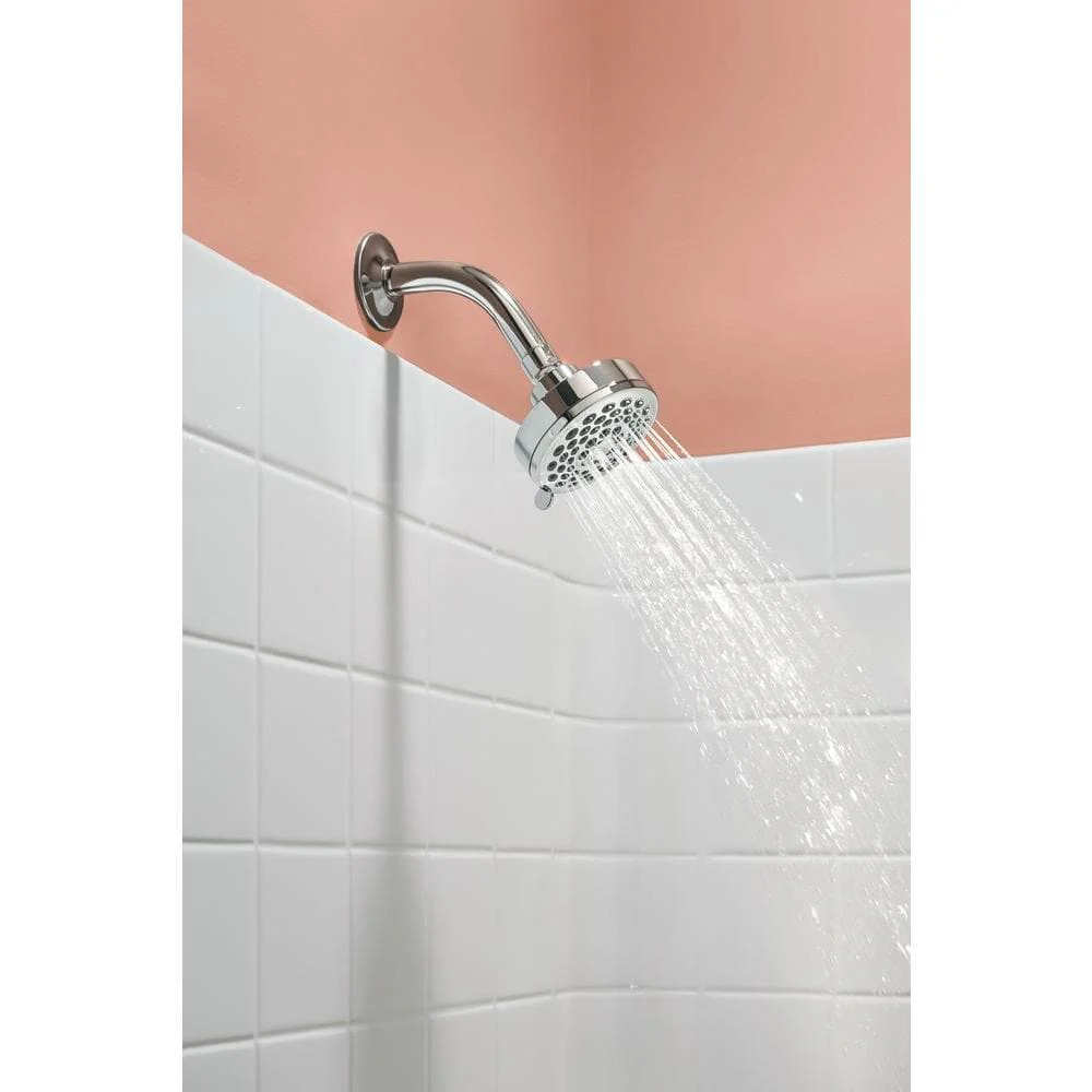 MOEN Eos 3-Spray 3.8 in. Single Wall Mount Fixed Shower Head in Chrome (1.75 GPM) - Image 6