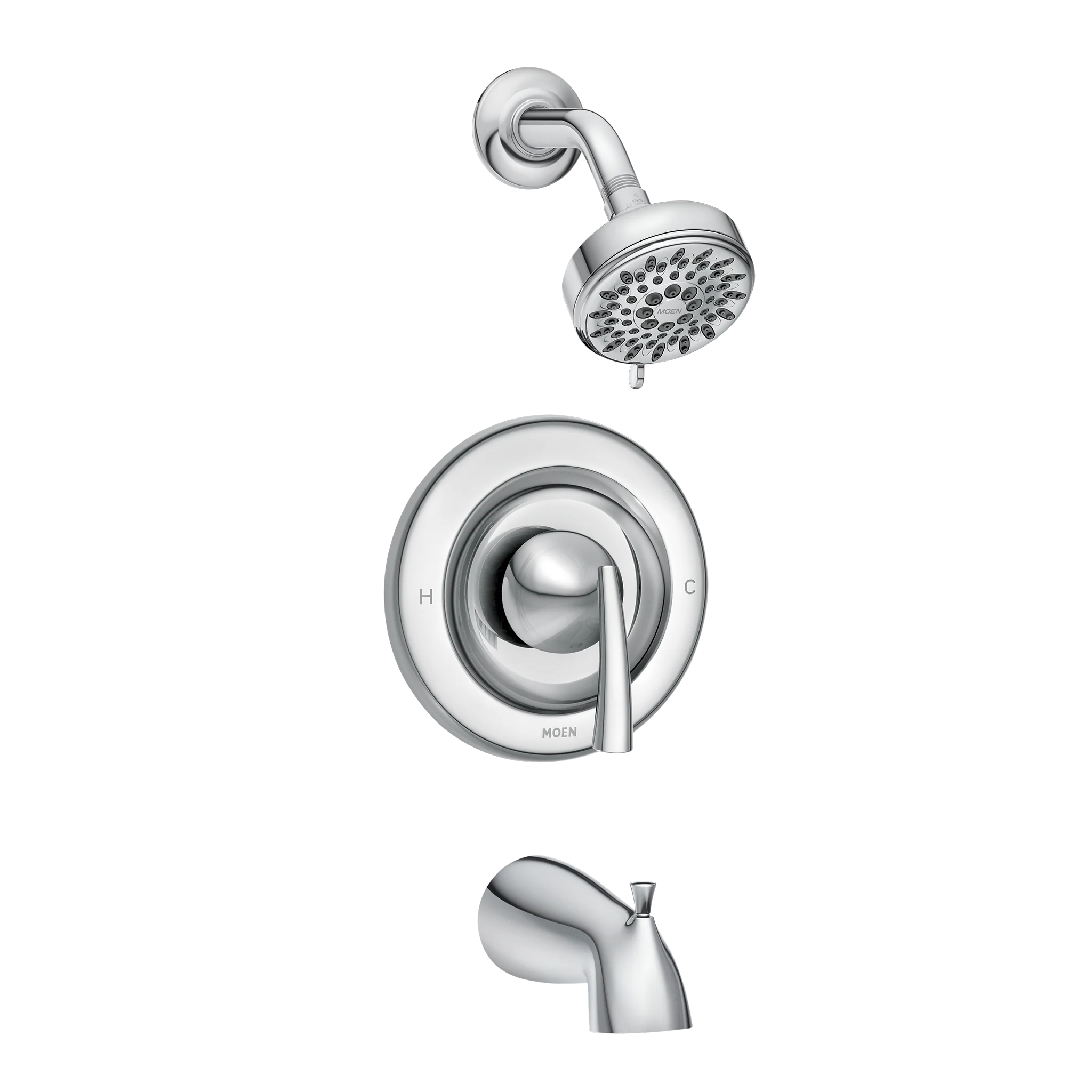Moen Essie Single-Handle 5-Spray Tub and Shower Faucet with Valve, Chrome (Valve Included)