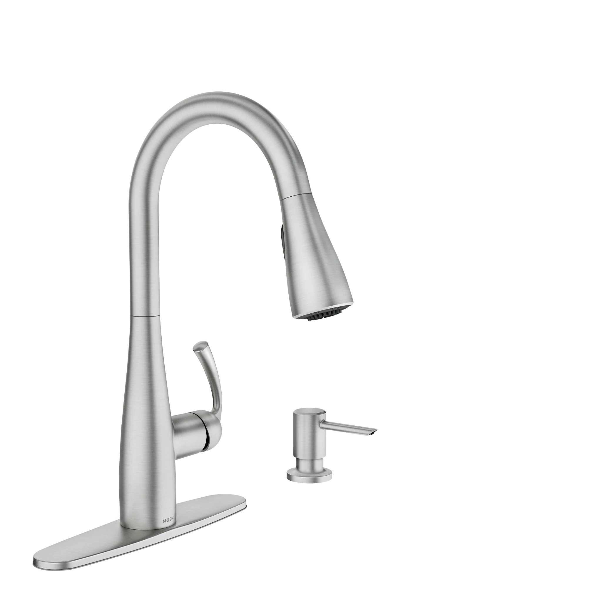 Moen Essie Single-Handle Pull-Down Kitchen Faucet with Reflex and Power Clean, Spot Resist Stainless (87014SRS)