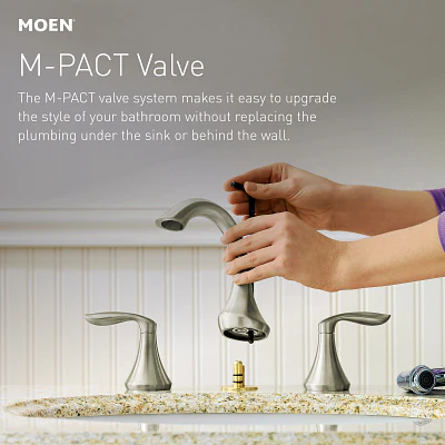 Moen Eva Brushed Nickel 2‑Handle Widespread WaterSense Bathroom Sink Faucet - Image 4