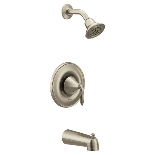 Moen Eva Single-Handle 1-Spray Posi-Temp Tub and Shower Faucet with Valve, Brushed Nickel (Valve Included) - Image 2