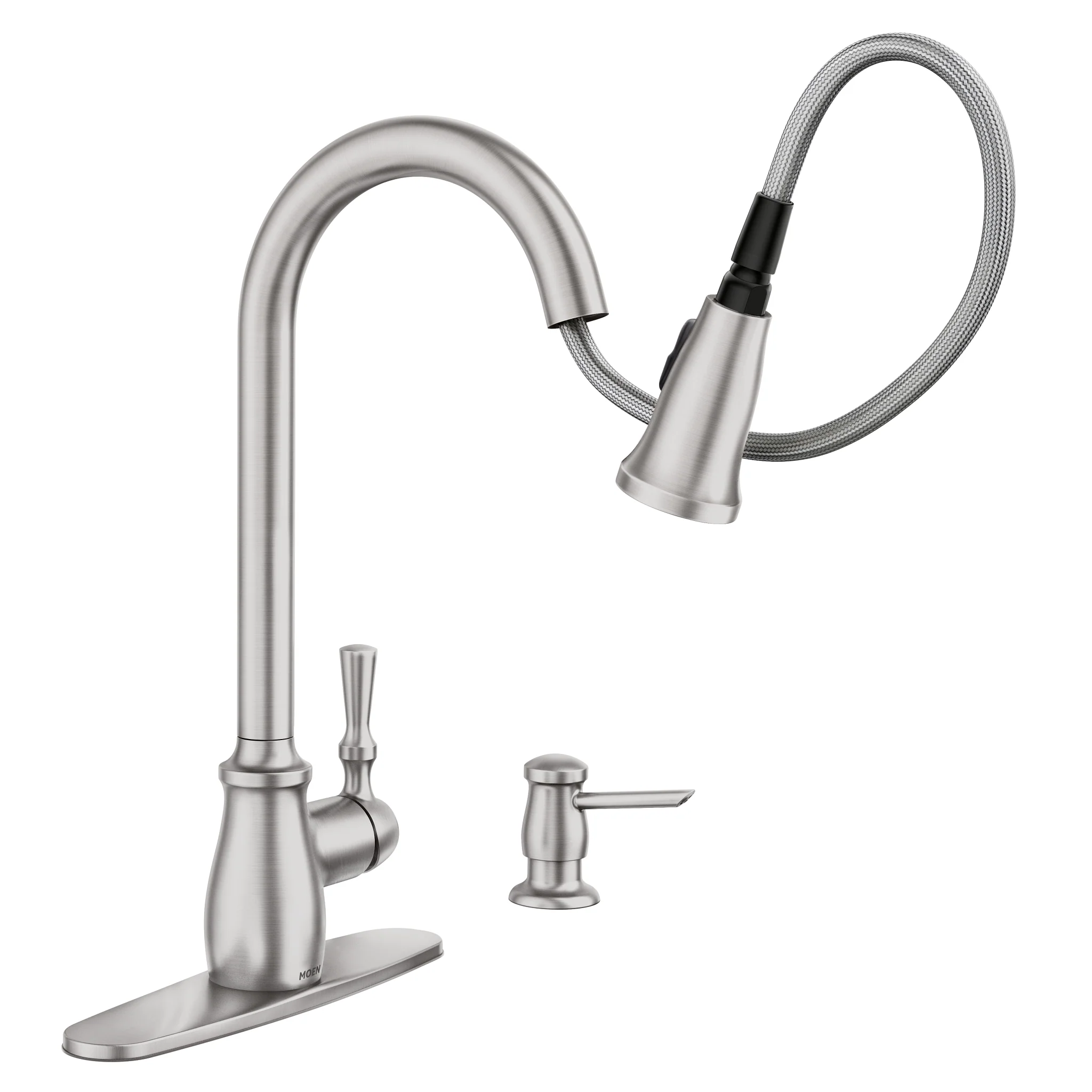 Moen Fieldstone Single-Handle Pull-Down Kitchen Faucet with Reflex & Power Clean, Spot Resist Stainless - Image 2