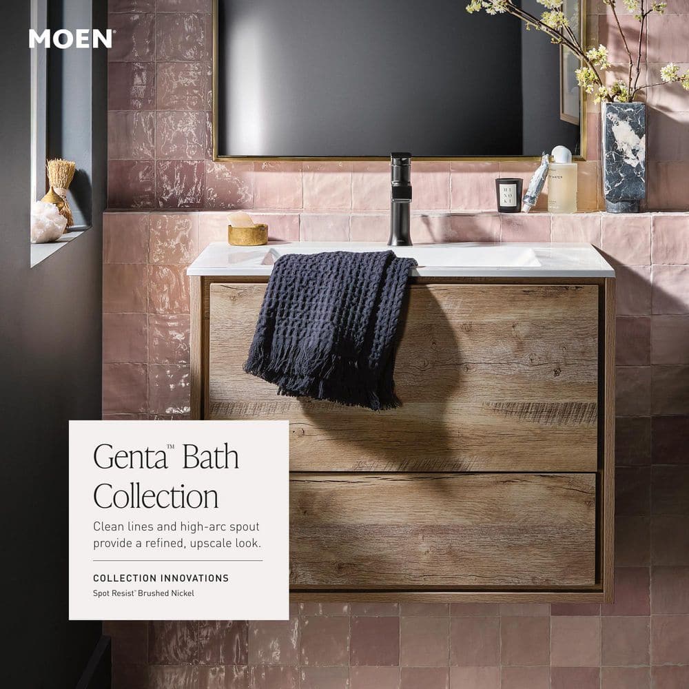 Moen Genta 8 in. Widespread 2-Handle Bathroom Faucet with Drain and Valve in Matte Black - Image 3