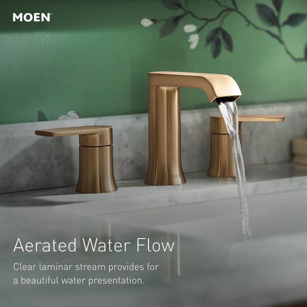 Moen Genta 8 in. Widespread 2-Handle Bathroom Faucet with Drain and Valve in Matte Black - Image 4