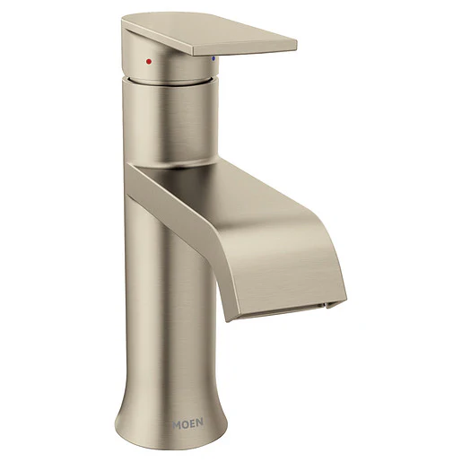 Moen Genta Brushed Nickel 1-Handle Single-Hole WaterSense Bathroom Sink Faucet with Drain