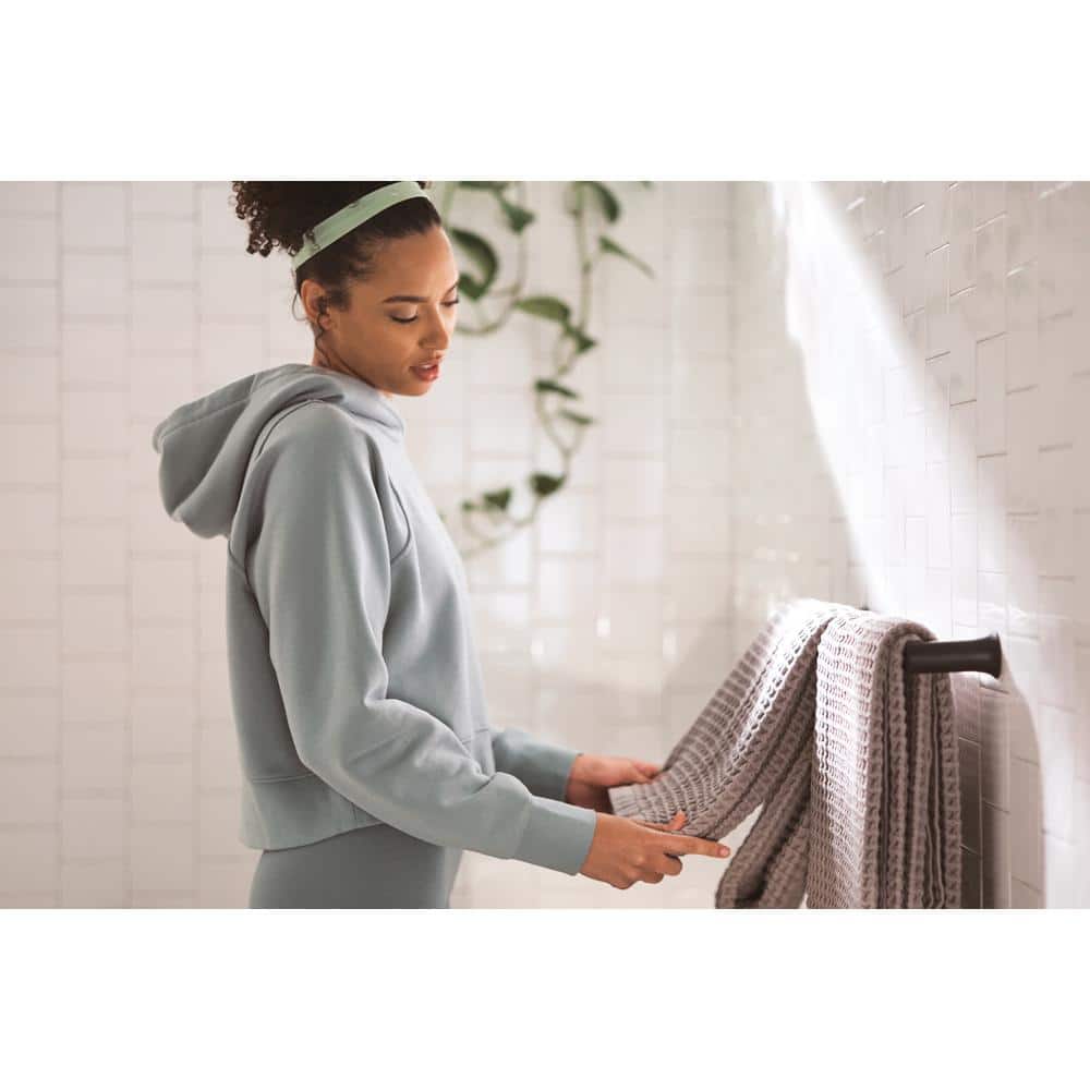 Moen Genta Collection 24-in Matte Black Wall-Mount Single Towel Bar - Image 3