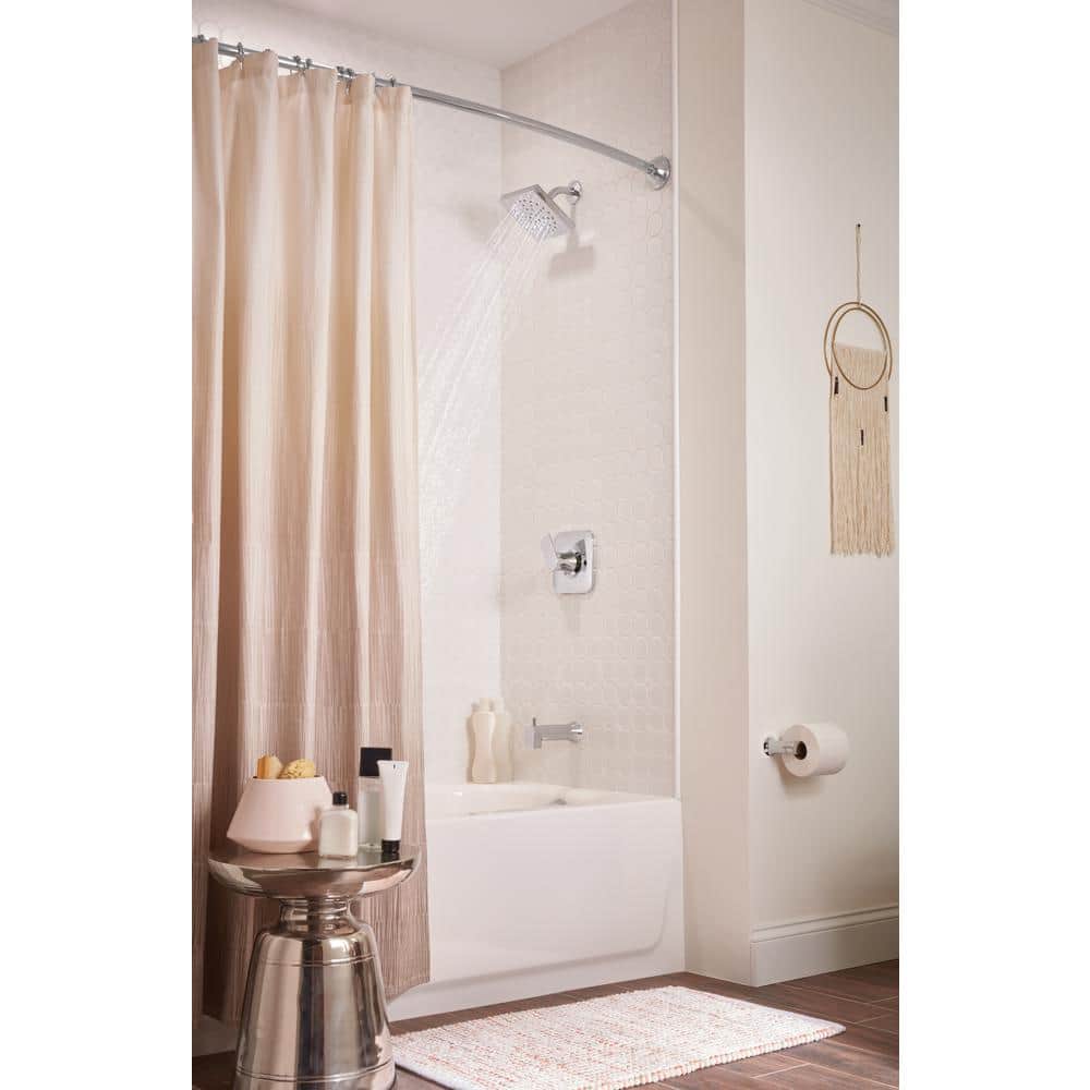 Moen Genta Single-Handle 1‑Spray Tub and Shower Faucet in Chrome with Curved Shower Rod (Valve Included) - Image 2