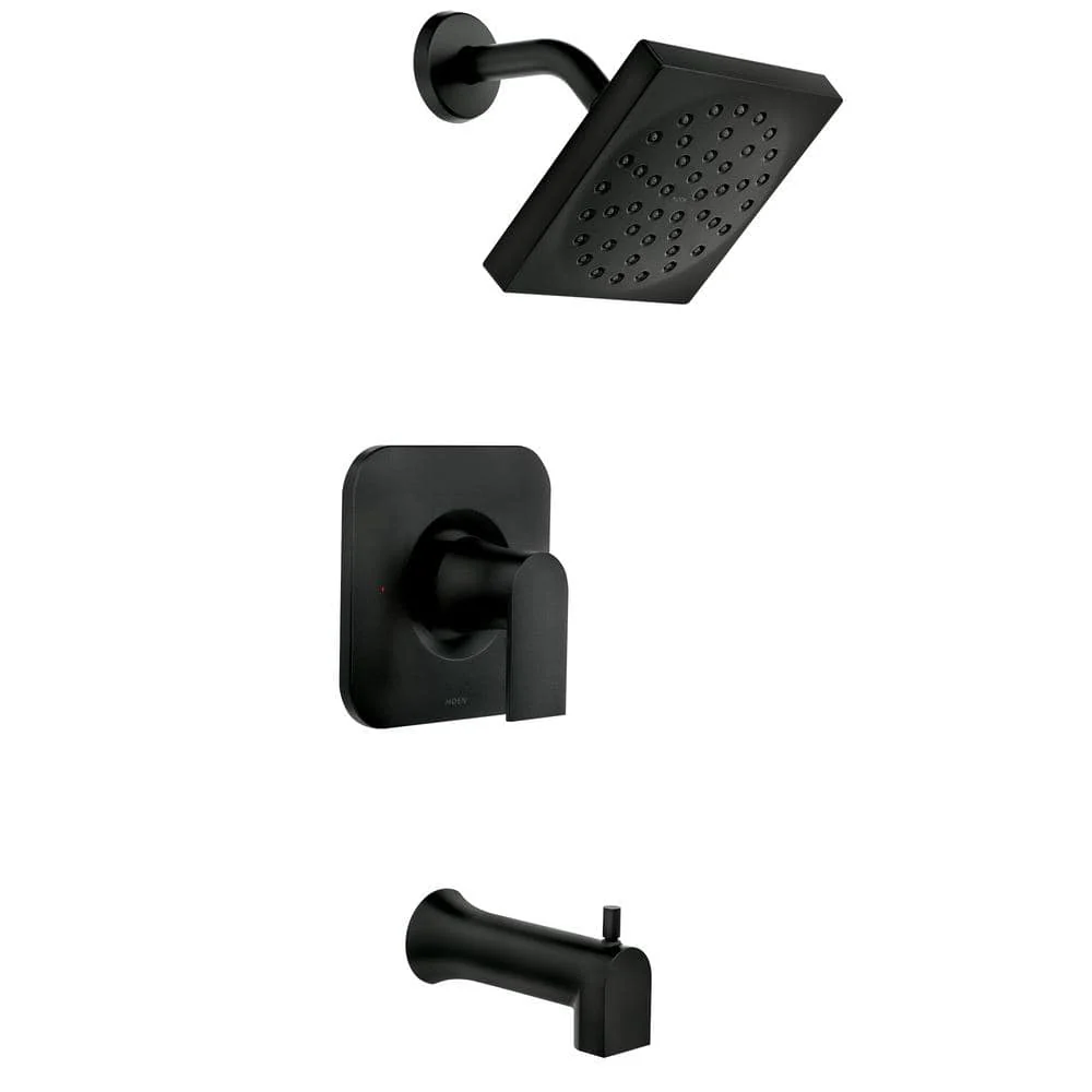 Moen Genta Single-Handle 1-Spray Tub and Shower Faucet in Matte Black, Valve Included (82760BL)