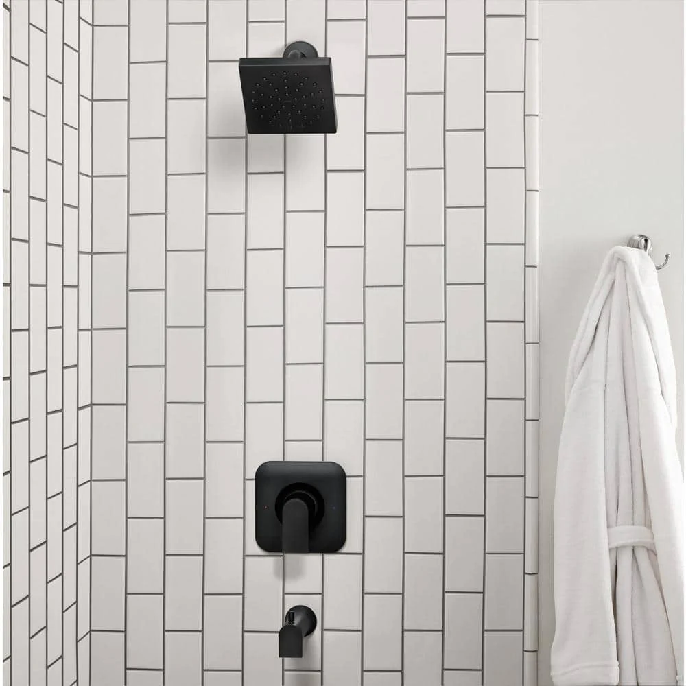 Moen Genta Single-Handle 1-Spray Tub and Shower Faucet in Matte Black, Valve Included (82760BL) - Image 6