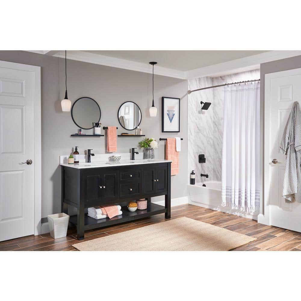 Moen Genta Single-Handle 1-Spray Tub and Shower Faucet in Matte Black, Valve Included (82760BL) - Image 8