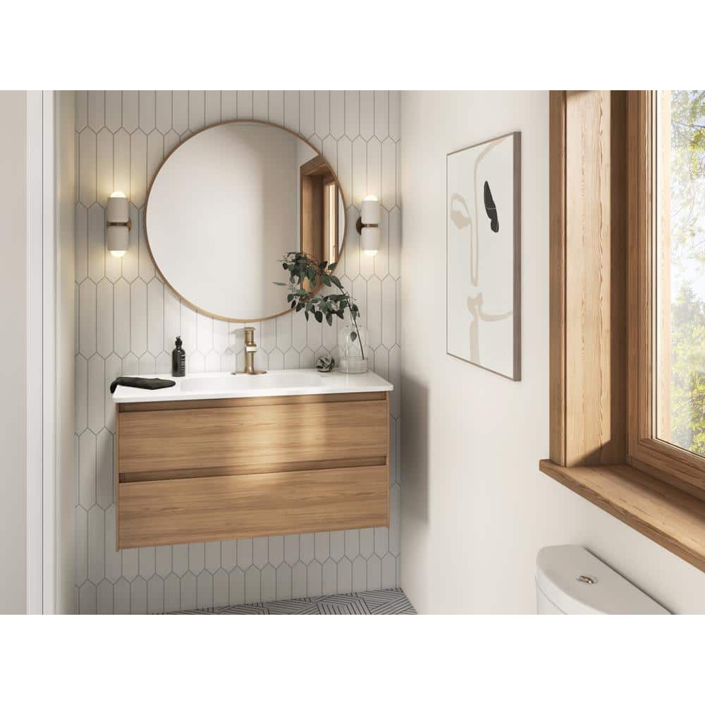 Moen Genta Single Handle Single Hole Bathroom Faucet in Bronzed Gold - Image 5