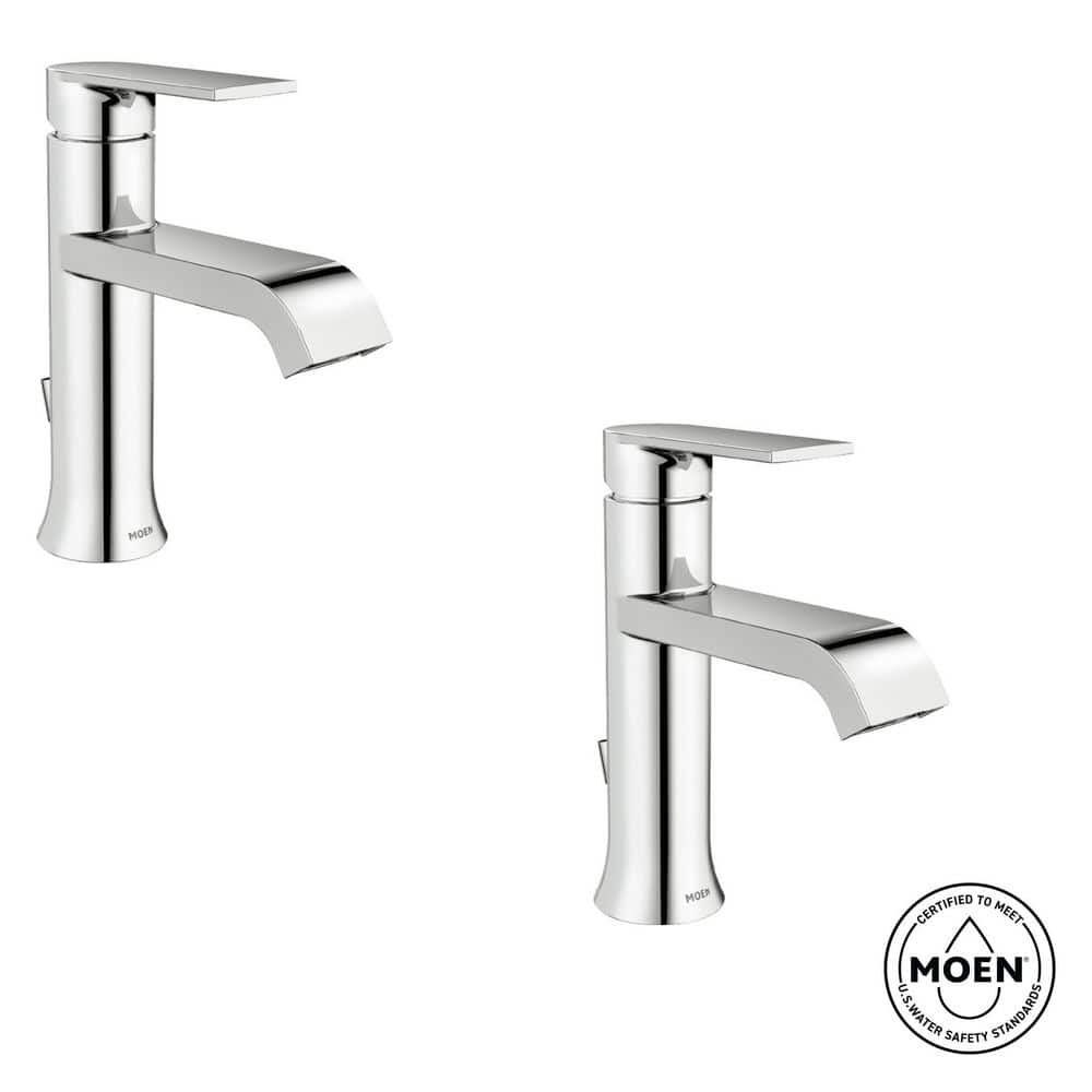 Moen Genta Single Handle Single Hole Bathroom Faucet in Polished Chrome (2-Pack)