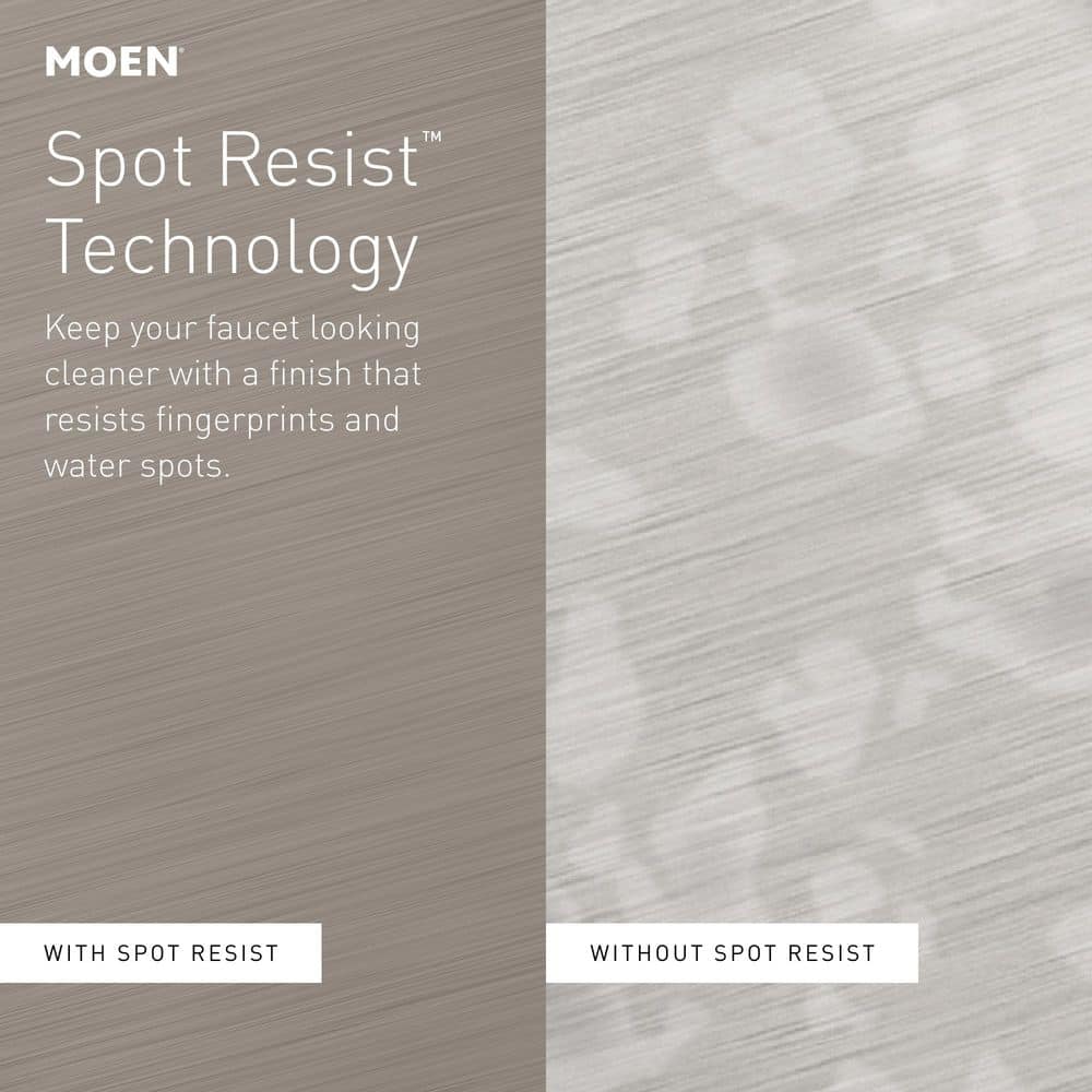 Moen Genta Single Handle Single Hole Bathroom Faucet in Spot Resist Brushed Nickel, 2-Pack - Image 7