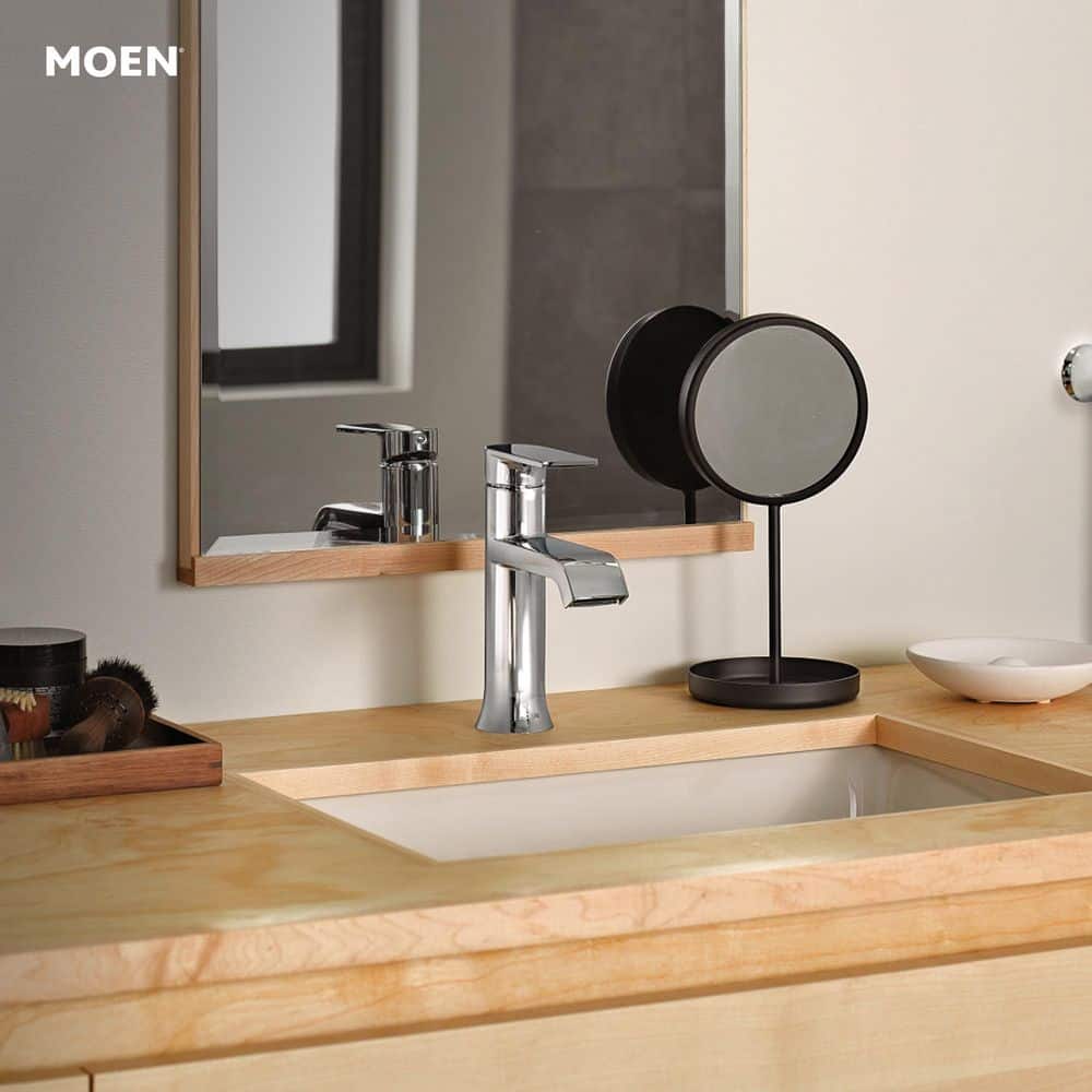 Moen Genta Single Hole Single-Handle Bathroom Faucet in Chrome with Drain Kit (2-Pack) - Image 2