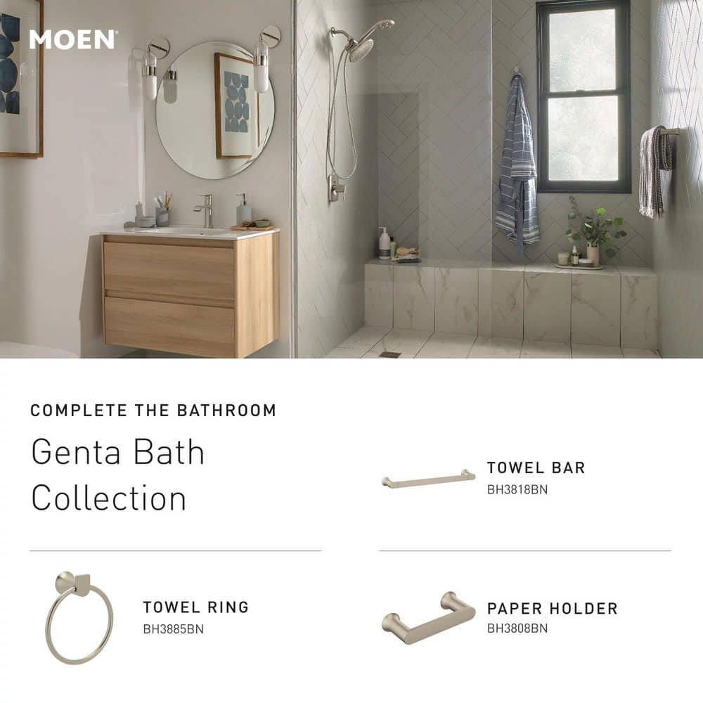 Moen Genta Single Hole Single-Handle Bathroom Faucet with Drain Kit in Chrome, 1.2 GPM - Image 8