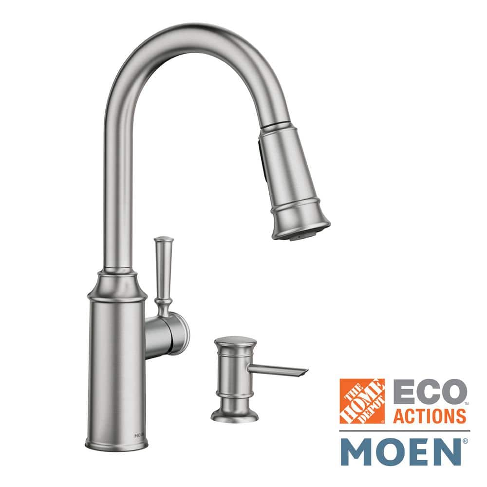Moen Glenshire Single-Handle Pull-Down Sprayer Kitchen Faucet with Reflex and Power Clean, Spot Resist Stainless