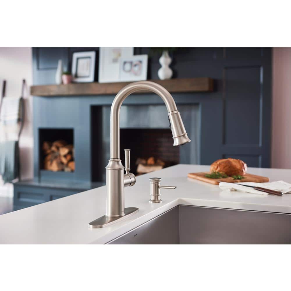 Moen Glenshire Single-Handle Pull-Down Sprayer Kitchen Faucet with Reflex and Power Clean, Spot Resist Stainless - Image 3
