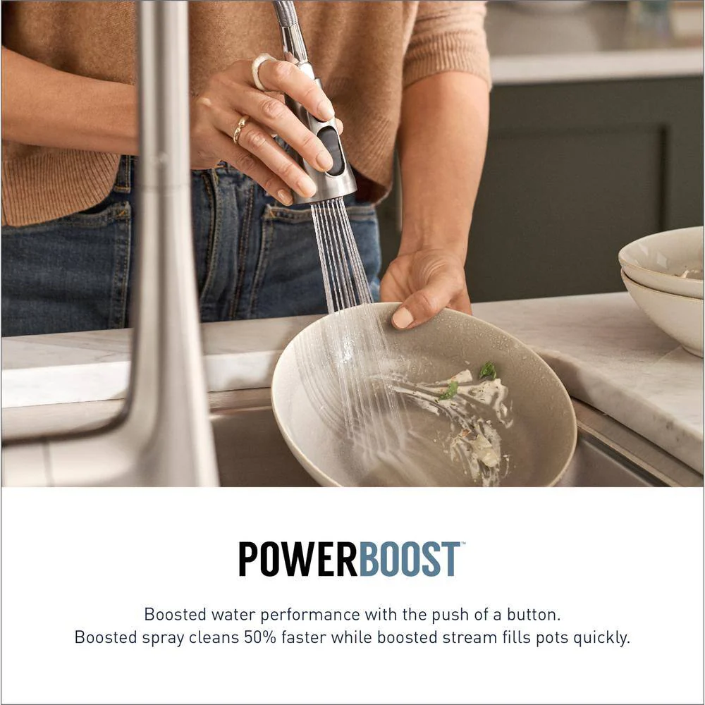Moen Glenshire Single-Handle Pull-Down Sprayer Kitchen Faucet with Reflex and Power Clean, Spot Resist Stainless - Image 4
