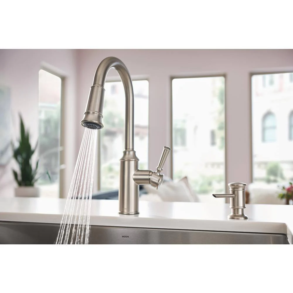 Moen Glenshire Single-Handle Pull-Down Sprayer Kitchen Faucet with Reflex and Power Clean, Spot Resist Stainless - Image 6