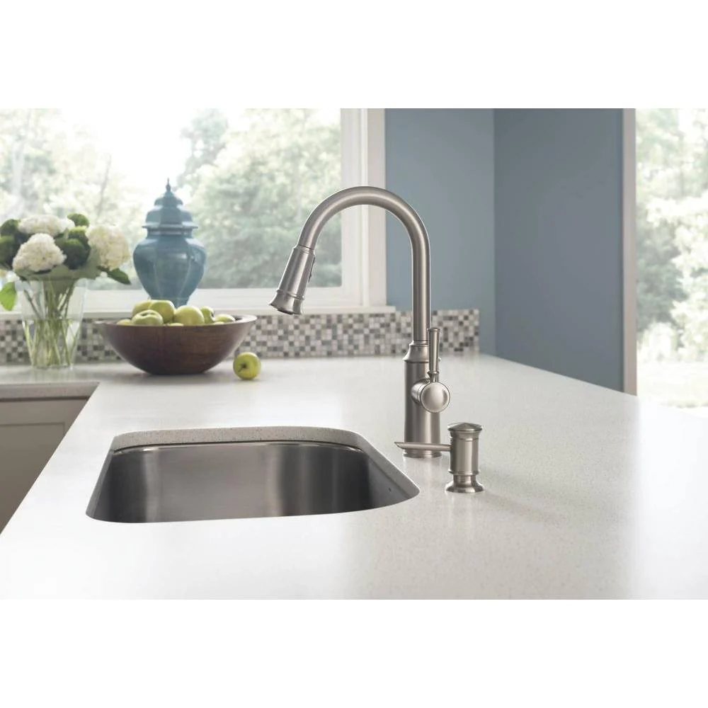 Moen Glenshire Single-Handle Pull-Down Sprayer Kitchen Faucet with Reflex and Power Clean, Spot Resist Stainless - Image 8