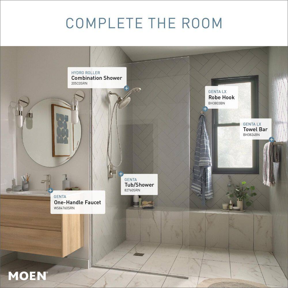 Moen HydroRoller Massage 3-Spray 7.5 in. Dual Handheld Shower Head with Body Spray, Spot Resist Brushed Nickel - Image 4