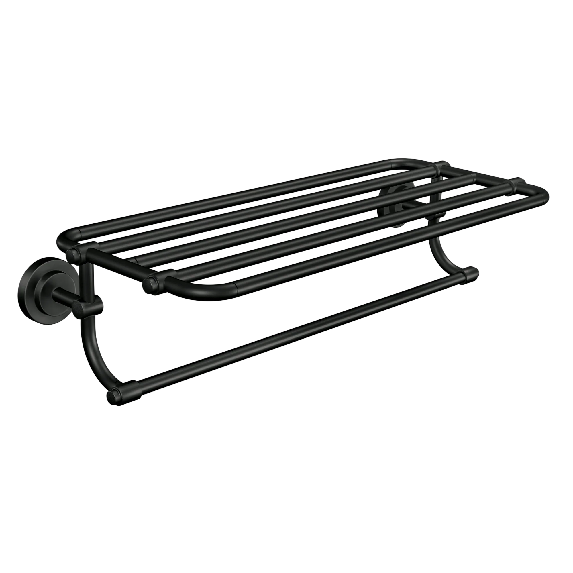 Moen Iso Hotel-Style Bathroom Shelf with Towel Bar, 26-19/20 in. W x 10-7/10 in. L, Brushed Nickel - Image 3