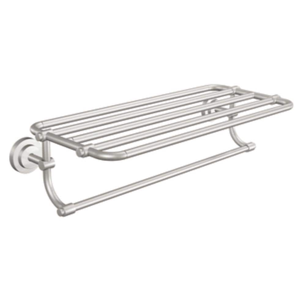 Moen Iso Spot Resist Brushed Nickel Wall Mount Towel Rack, 26.95-in W x 10.70-in D