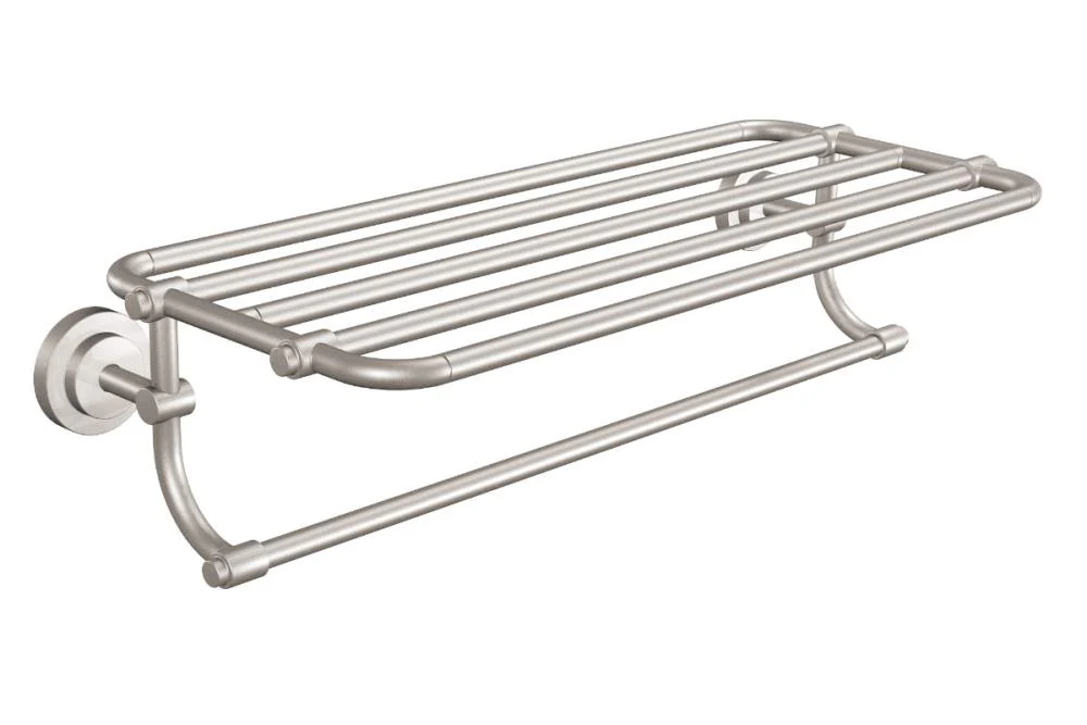 Moen Iso Spot Resist Brushed Nickel Wall Mount Towel Rack, 26.95-in W x 10.70-in D - Image 2